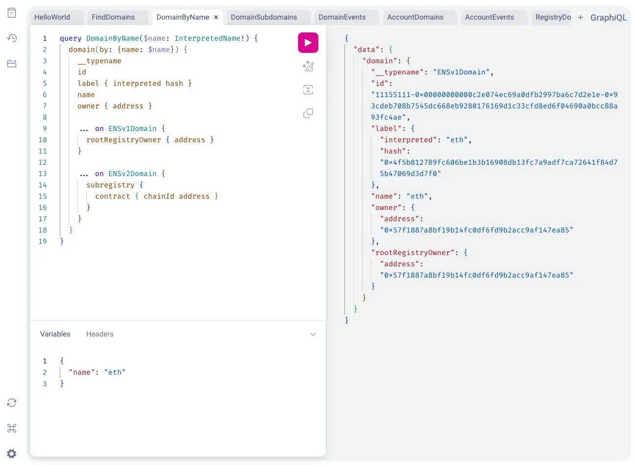 ENSAdmin: Omnigraph API Playground